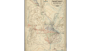 Mapa de los ferrocarriles en Argentina (año 1911)
