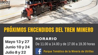 Próximo encendido del tren de vapor en el parque minero de Utrillas