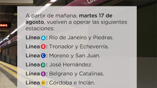 Abriran 11 estaciones de Subte