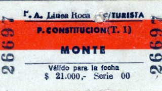 Boletos ferroviarios tipo Edmondson (Ferrocarril Roca)