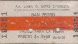 Boletos ferroviarios tipo Edmondson (Ferrocarril Mitre)