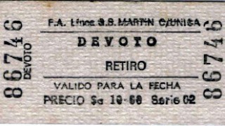 Boletos ferroviarios tipo Edmondson (Ferrocarril San Martín)