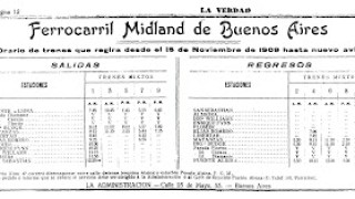 Antiguo horario ferroviario (Ferrocarril Midland)